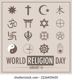 World Religion Day Banner Design illustration Stock Vector