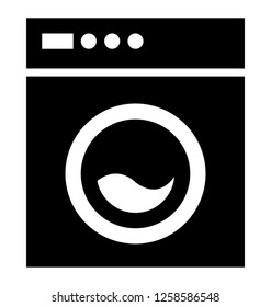 Washing machine glyph iconのベクター画像素材