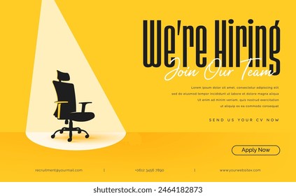 We are hiring to join our team recruitment open vacancy career design Arkistovektorikuva