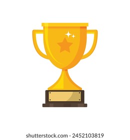 Winner's trophy icon. Trophy Cup Vector Flat Icon on white background Adlı Stok Vektör