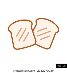 Toast bread, Sliced bread vector icon in flat style design for website design, app, UI, isolated on white background. EPS 10 vector illustration. Stock-vektor