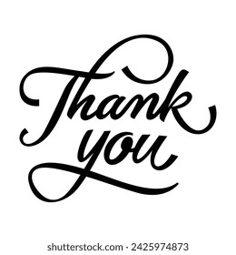Thank You handwritten inscription. Hand drawn lettering. Thank You calligraphy. Thank you card. Vector illustration. Stock vektor