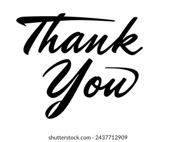 Thank You handwritten inscription. Hand drawn lettering. Thank You calligraphy. Thank you card. Vector illustration.,Thanks Stock vektor