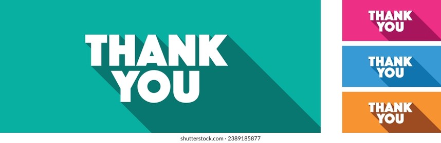 Thank you which long shadow Stock Vector
