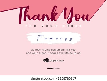 Thank you for your order card. compliment card design, vector de stoc