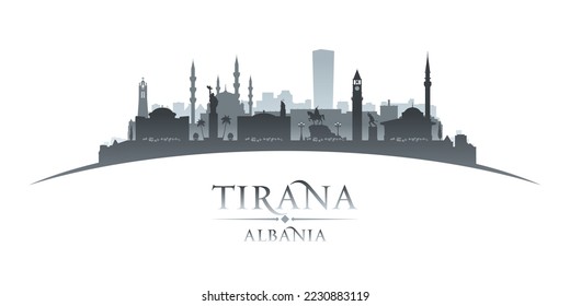 Tirana Albania city skyline silhouette. Vector illustration Stock-vektor