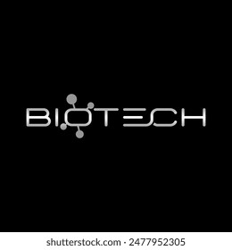 Typography biotech wordmark name company Adlı Stok Vektör