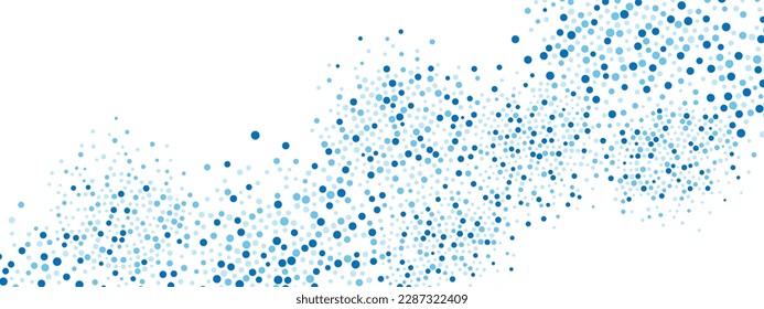 幾何学的な図形のベクター抽象的な青の背景フレーム。円形の装飾。点、粒子、分子、断片のパターン。テクノロジー、医療、プレゼンテーション、ビジネスのポスター。のベクター画像素材