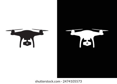 Vector drone icon black white design. Vector drone icon symbol design drone icon or logo.: stockvector