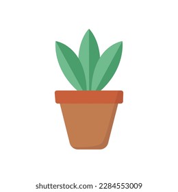 Vector flat potted plant. Minimalistic houseplant in flower pot. Stock-vektor
