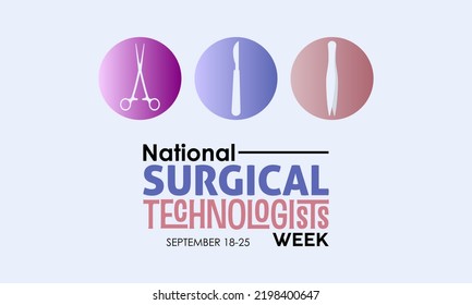 Vector illustration design concept of National surgical technologists week observed on every september. 庫存向量圖