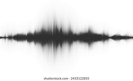 Vector retro grunge sound wave pattern. Audio equalizer halftone design with pulse effect. Music-themed banner design  creative vector art with vintage vibes. Immagine vettoriale stock