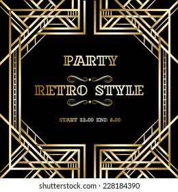 vector set retro pattern for vintage party Gatsby style  Stock Vector