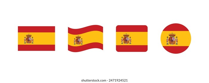 Vector Spain flag. Set of Spain Flags Collection. 
: stockvector