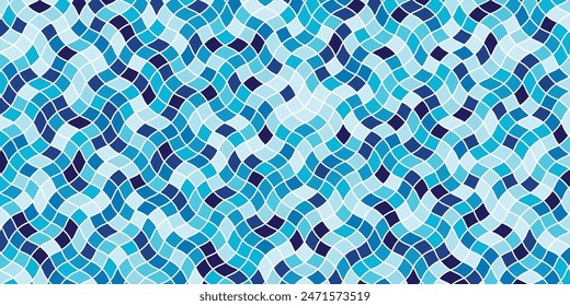 Vector wavy seamless geometrical pattern. Floor tile, wallpaper, texture map for games, page fill, Mediterranean terrazzo mosaic style. retro pattern of geometric shapes. medieval street pavement, vector de stoc