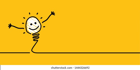 Bright Business Idea Vector Bulb Light educationアイコンBright Idea Electric Fun FAQ FAQs Brilliant Light Bulb Light Bulb Signs doodle brain anime kawiiのベクター画像素材