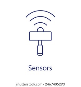 A vibrant and modern design featuring a sensor device emitting signals or waves, symbolizing the detection and monitoring capabilities of sensors in various applications. Arkistovektorikuva