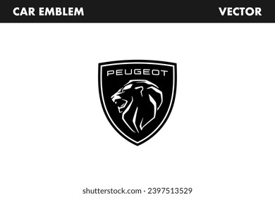 Vinnytsia, Ukraine - December 06, 2023: Peugeot logo. Peugeot company emblem. Vector car emblem संपादकीय स्टॉक वेक्टर