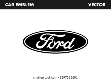 Vinnytsia, Ukraine - December 06, 2023: Ford logo. Ford company emblem. Vector car emblem संपादकीय स्टॉक वेक्टर