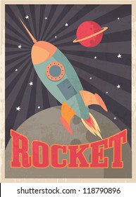 vintage rocket vector/illustration Stock Vector