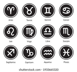 Zodiac horoscope signs vector illustrations. Imagem Vetorial Stock