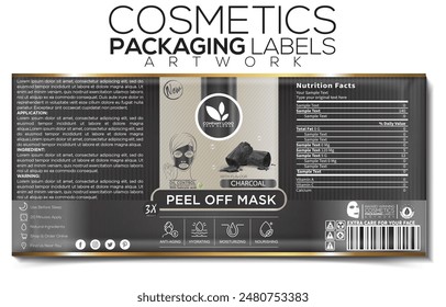 Cosmetics Packaging Label Peel Of Mask Artwork Stockillusztráció