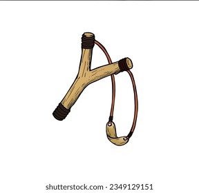 catapult is a traditional weapon used in hunting especially in Africa and Malawi in particular 库存插图