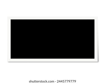 Close-up of isolated realistic photo frame with soft shadows on pure white background. Illustration clipart images, mockup.  Arkistokuvituskuva