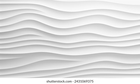 Abstract waves white and grey background,3d illustration. स्टॉक इलस्ट्रेशन