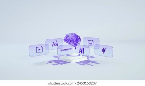 Artificial intelligence, data mining, deep learning modern computer technologies. Futuristic Cyber Technology Innovation. AI Brain , Large language model, Artificial General Intelligence AGI, LLM Arkistokuvituskuva