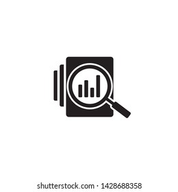 Audit document icon in flat style. Result report illustration on white isolated background. Verification control business concept Stock Illustration