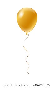 Golden balloon isolated on white. Raster copy. स्टॉक इलस्ट्रेशन