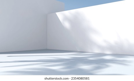 Empty room with wall background. 3D illustration, 3D rendering	: stockillustratie