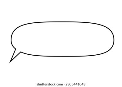 Horizontal long oval speech bubble on white background. 库存插图