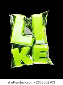 The inscription "Like" in a vacuum package, on an isolated background. 3d rendering. Stock Ilustrace