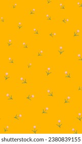 Little tulips illustration . Baby boy and girls pattern background . For fabric and textile,wall decoration . On background Stock-illustration