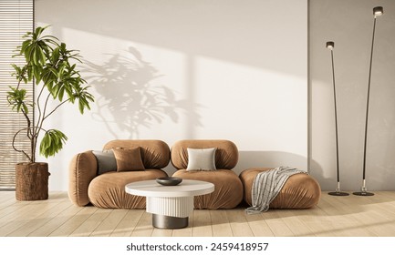 Mockup interior design of modern apartment. Copy space. Template, 3d rendering	 ภาพประกอบสต็อก