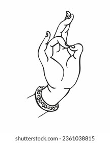 Стоковая иллюстрация: Mudhra Yoga sign hand logo icon vector image