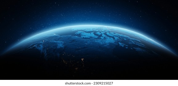 North America city lights. Elements of this image furnished by NASA. 3d rendering Illustrazione stock