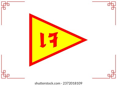 The sign said Vegetarian Festival The letters Vegetarian are yellow and red The sign indicates the Vegetarian Festival Circles and square and triangular signs are both normal and shadowed ones Stock-illustration
