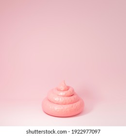 ピンクの背景にコピー用スペースとおとぎ話かユニコーンのピンクのフン。 真の本質。 二重の意味。 偽物。 3Dイラスト。 3Dレンダリング。のイラスト素材