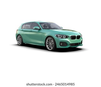 Realistic modern car isolated on background. 3d rendering - illustration: stockillustratie