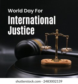 World Day for international justice, social media post design, banner: stockillustratie