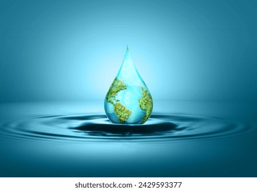 World Water Day Concept. Every Drop Matters. Saving water and world environmental protection concept- Environment day and earth day. 庫存插圖