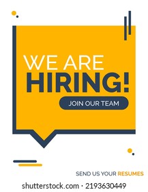 We Are Hiring Job Vacancy Job Position Recruitment Social Media Post Design Template Arkistokuvituskuva