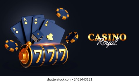 Winning jackpot slots casino 3D. Casino Design with text, Casino design, Gambling, Plying cards – Hình minh họa có sẵn