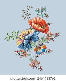 textile design textile motif semi bold design textile flowers for creation digital textile design Arkistokuvituskuva