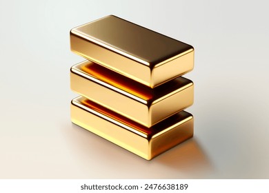 Three gold bars in white background Stock-illustration