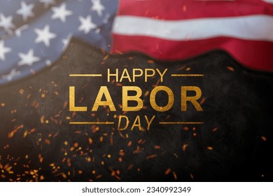 USA Labor Day background vector illustration with USA flag, Labor Day United States Of America typography Stock Illustration