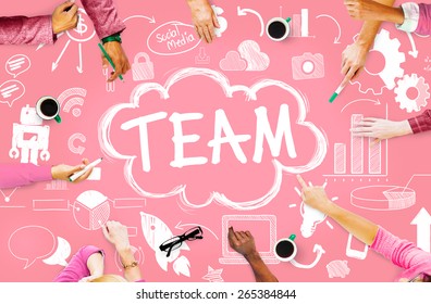 Team Teamwork Support Collaboration Togetherness Help Concept Stockfotó